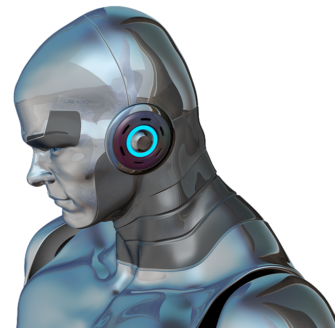 Un robot mirando a la izquierda